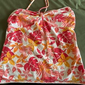 Union bay Tropical Floral Pink and Orange Top